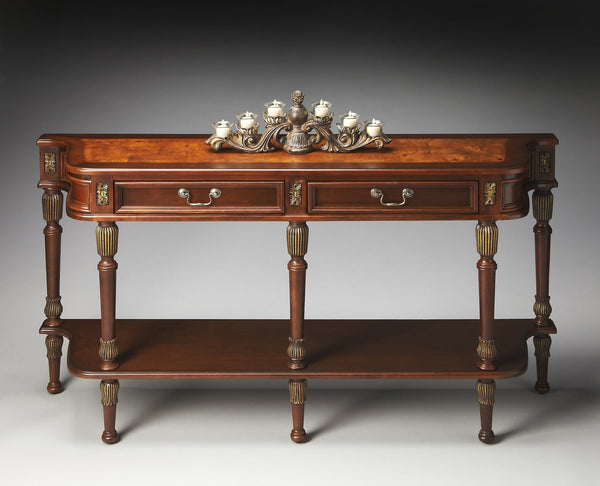 Butler Specialty Merrion Console Table With 2 Drawers And Open Shelf - Elegant Storage Solution For Any Room Dark Brown Rubberwood Solids,Mdf,Cherry Veneer 872030-butler