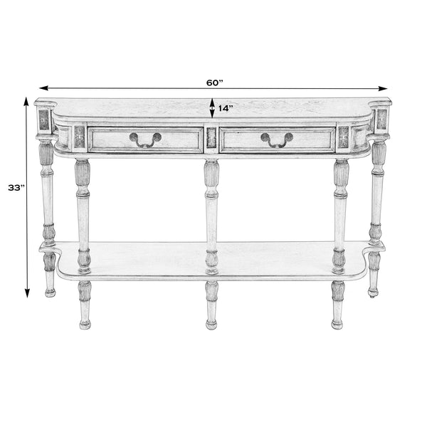 Butler Specialty Butler Merrion 60" Rectangular Console Table in Medium Brown Cherry Veneer with 2 Drawers & Shelf, Traditional Design 872101