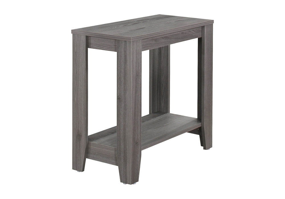 English Elm Accent rectangular two-tier side table with durable laminate finish, versatile nightstand and lamp stand, modern transitional design Grey 28 L x 15 W x 6 H B2710P219197