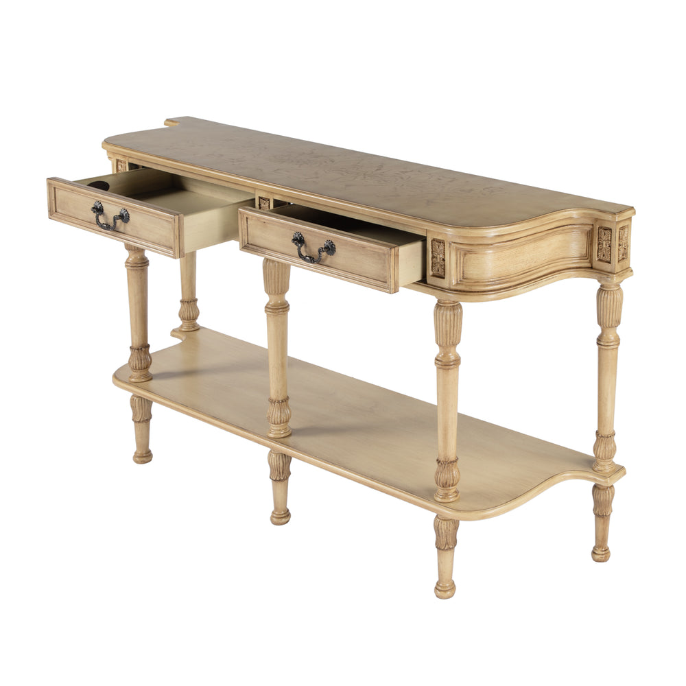 Merrion Rectangular Wood 2 Drawer Console Table 872424 Gray Butler Specialty