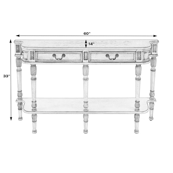 Merrion Rectangular Wood 2 Drawer Console Table 872424 Gray Butler Specialty