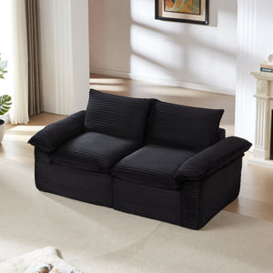 English Elm Modern Corduroy Modular Cloud Sofa Plush Sectional for Living Room Apartment Lounge W3396P388627