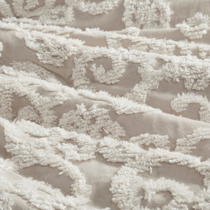 English Elm Cotton Suzanna Duvet Cover Mini Set Full/Queen — Tufted Medallion Chenille Embroidery, OEKO-TEX Certified taupe 17.32 L x 15.35 W x 5.51 H B03595778