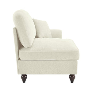 English Elm Sofa Chenille Sectional with Sculptural Curved Arms and Detachable Ruffle Skirt Modular W3041P332567