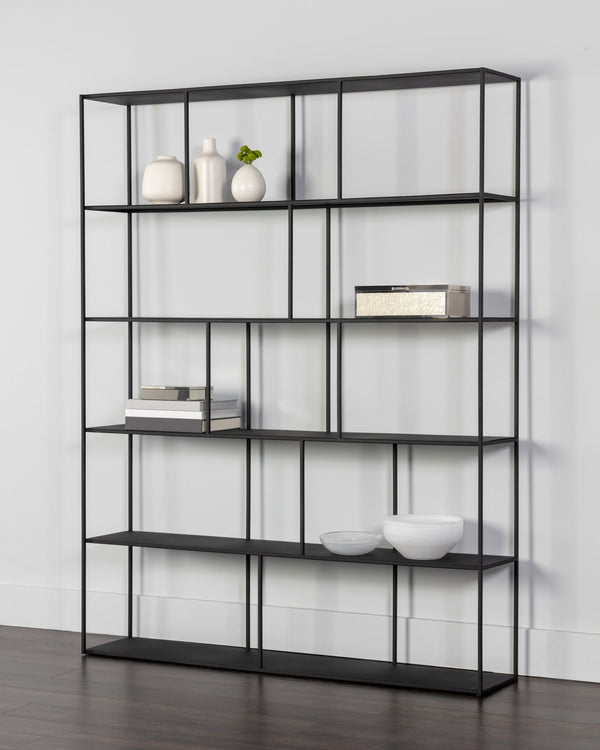 Sunpan Eiffel Bookcase - Stylish Iron Storage Solution for Living Spaces, Office, and Modern Decor Extra Large - 60W x 12D x 77H