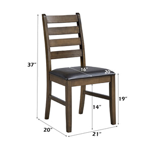 English Elm Compact 3-Piece Dining Set with Drop Leaf Table & Padded Faux Leather Chairs, Space-Saving Design Walnut 38.58 L x 23.82 W x 6.3 H B2726S00571
