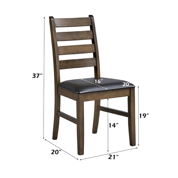 English Elm Compact 3-Piece Dining Set with Drop Leaf Table & Padded Faux Leather Chairs, Space-Saving Design Walnut 38.58 L x 23.82 W x 6.3 H B2726S00571