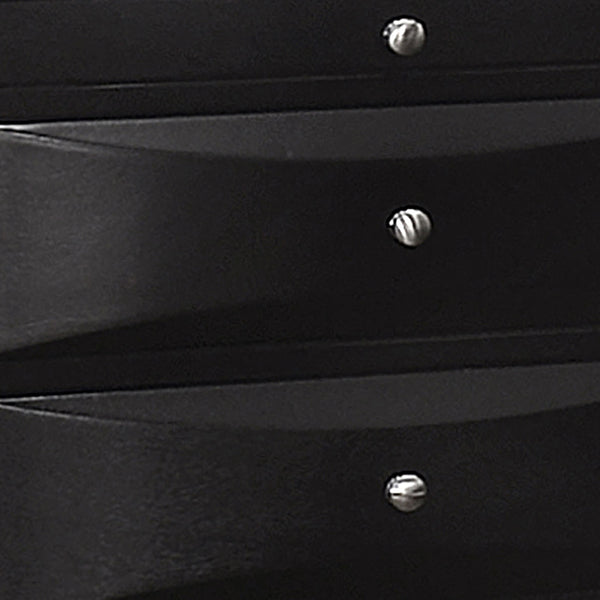 English Elm Vollenhove Sleek Black 2-Drawer Nightstand with Slide-Out Tray, Felt-Lined Storage & Modern Elegance B062P328637