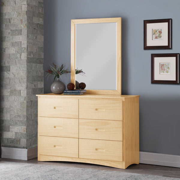 English Elm Transitional Six Drawer Pine Wood Dresser Compact Bedroom Storage Streamlined Design B011P473682