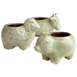 Lala Lamb Planter Green Glaze 08763 Cyan Design