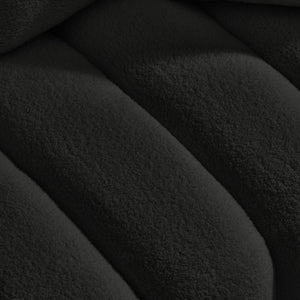 English Elm 78 Inch Teddy Velvet Three Seat Sofa Solid Wood Frame Plush Cushions for Living Room Black W2564S00125