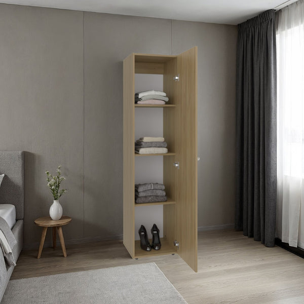 English Elm Home Freestanding Tall Mirrored Cabinet with Four Interior Shelves for Bedroom Bath B200P465732