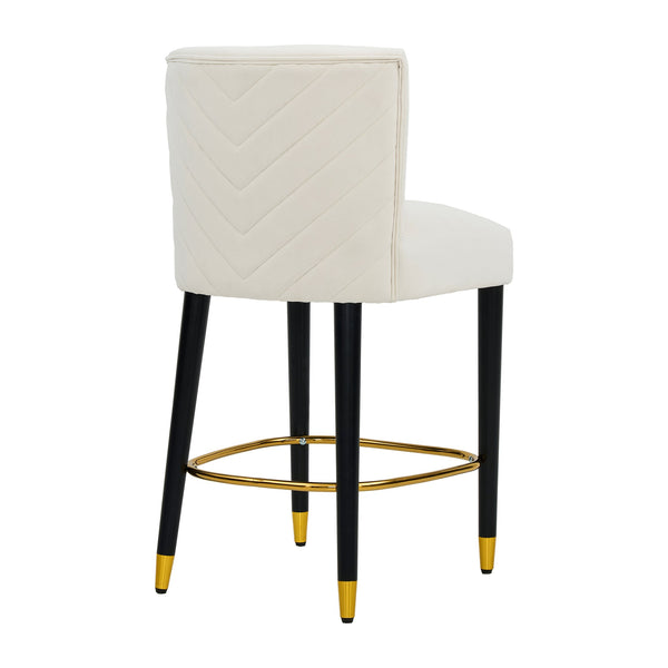 English Elm Christopher Knight Home® - 27inch-counterstool, modern rubberwood frame with light fabric upholstery, gold circular footrest accent Beige N780P224409B