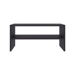 English Elm Silpa Small Shoe Rack - 3 Open Shelves, 23.6" Compact Black Organizer with Top Bench Surface and Modern Finish B200P374505