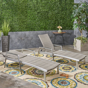 English Elm Christopher Knight Home® - Oxton Chaise Lounge – Durable Outdoor Seating With Breathable Mesh & Timeless Bungalow Style In Grey N775P210069G