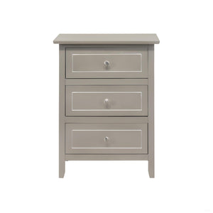 English Elm Sleek Silver Champagne Nightstand with Durable Wood Solids & Veneers, Compact 25"H x19"W x15"D Storage Elegance B078107968