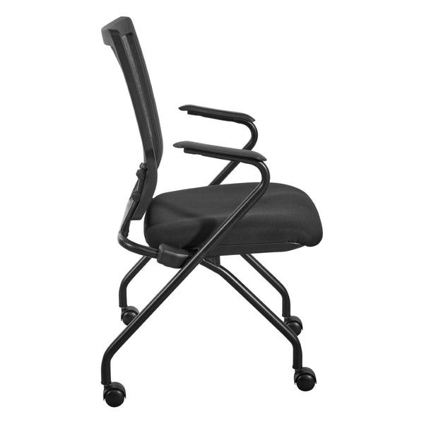 OSP Home Furnishings Soft Flex Frame Folding Chairs Pu Padded Nesting Seats for Events and Meetings 2 Pack 69349-30