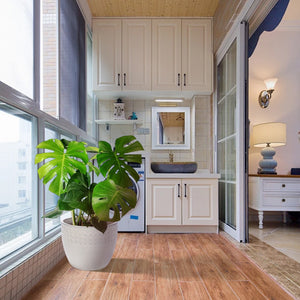 English Elm Set Of 3 Ceramic Flowerpots - Handcrafted Modern Planters In Ancient White For Stylish Spaces W3273P321485-GIGA