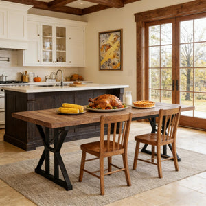 English Elm Woodgrain Walnut Look Bar Height Table with Hexagonal Base for Home Loft Dining T3971P452610