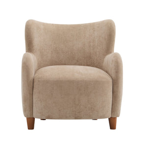 English Elm Christopher Knight Home® - Lucia Velvet Wingback Armchair with Pocket Spring Cushion, Mid-Century Birch Legs, Luxe Comfort Camel 31.5 L x 30.75 W x 30.5 H N776P205426M