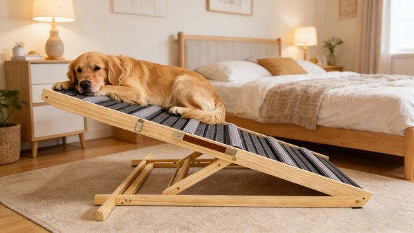English Elm 2026 Adjustable Pet Ramp for Sofa Six Height Levels Grip Fabric Small Dogs W2641P460038