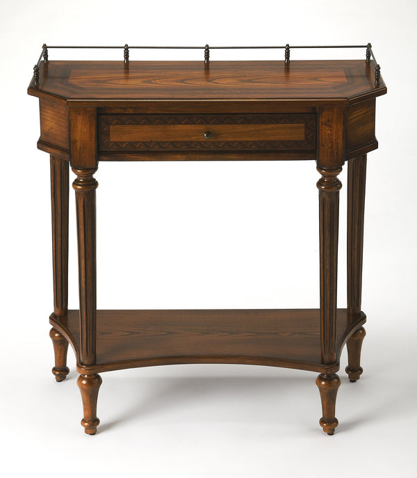 Butler Specialty Charleston Vintage Console Table With 1 Drawer And Open Shelf - Perfect For Entryways And Living Rooms Medium Brown Poplar Hardwood Solids,Ash Veneer,Mahogany Veneer,Resin,Fiberboard,Zinc 883040-butler