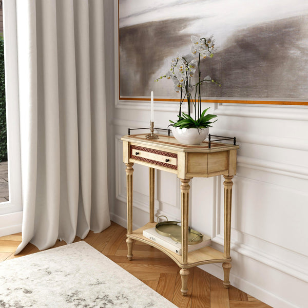Butler Specialty Charleston Console Table – Vintage Wood With Drawer & Open Shelf, Perfect For Entryways & Living Rooms Beige Poplar Hardwood Solids,Oak Veneer,Resin,Fiberboard,Zinc 883424-butler