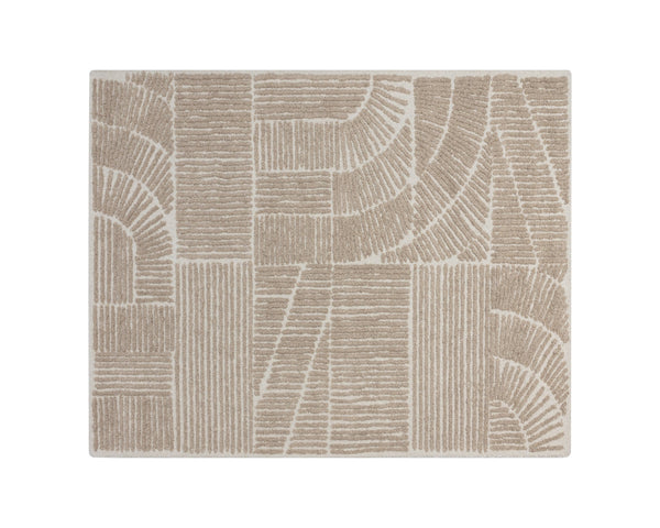 Sunpan Corinthia Hand-woven Rug - Luxurious Abstract Design In Soft Wool And Viscose For Elegant Spaces Taupe Wool Blend 111981