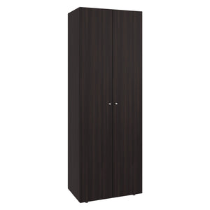 English Elm Home 2 Doors Closet System Armoire with Hanging Rod & Shelf, Stained Walnut Compact Bedroom Organizer B200P350350