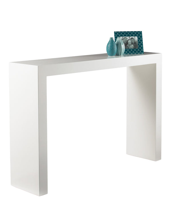 Sunpan ARCH Console Table - Sleek High Gloss White Design for Modern Spaces, Perfect for Entryways & Hallways 89586