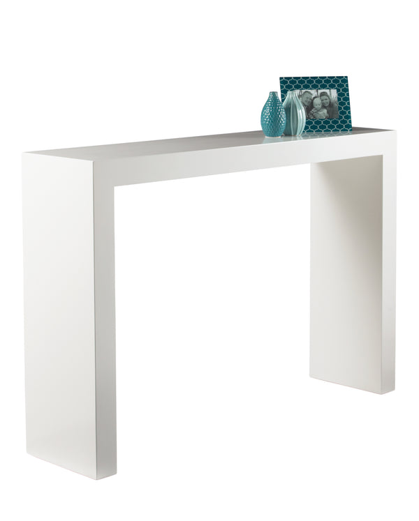 Sunpan Arch Console Table - Sleek Contemporary Design Perfect for Small Spaces and Versatile Home Decor High Gloss White