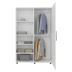 English Elm Eco Tall Two-Door Armoire 72" MDF Wardrobe with Hanging Rod & Adjustable Shelves for Small Spaces B070S00367