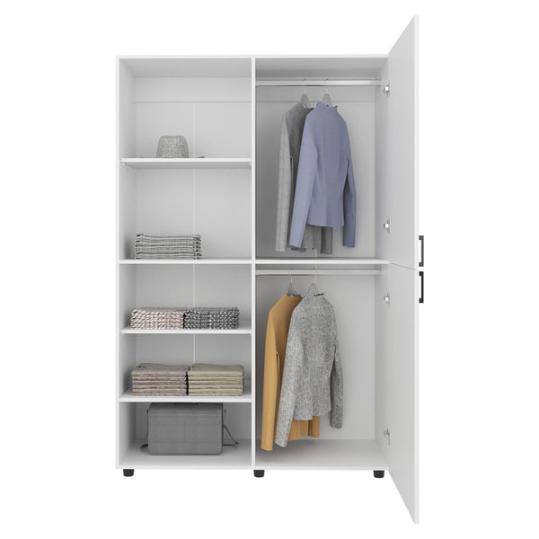 English Elm Eco Tall Two-Door Armoire 72" MDF Wardrobe with Hanging Rod & Adjustable Shelves for Small Spaces B070S00367