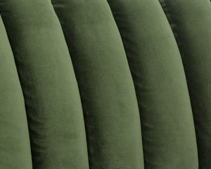 Sunpan YOSI Sofa - Moss Green Velvet with Channel Tufting for Modern Elegance & Everyday Comfort in Living Rooms 103687V