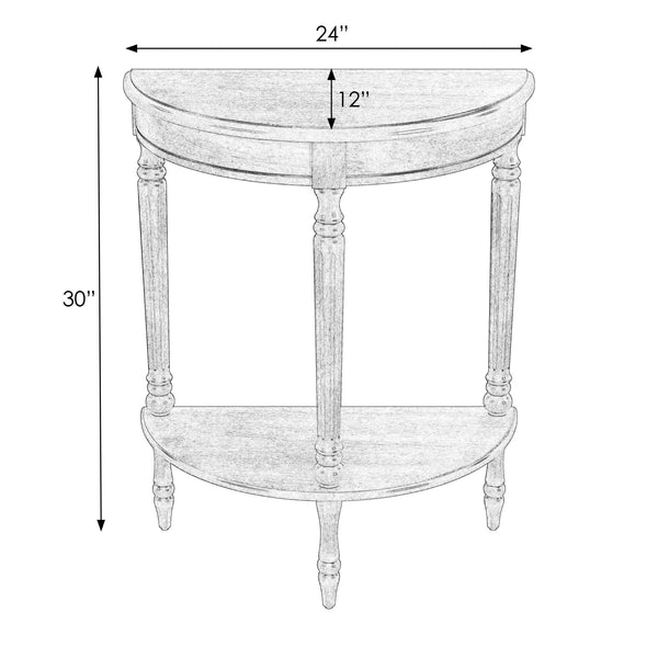 Butler Specialty Bellini Elegant Demilune Wood Console Table With Hand Painted Finish And Open Shelf For Storage Medium Brown Poplar Wood,Resin,Cherry Veneer 889011-butler