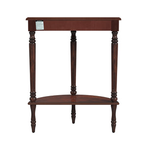 Butler Specialty Bellini Elegant Demilune Wood Console Table With Hand Painted Finish And Open Shelf For Storage Dark Brown Poplar Wood,Resin,Cherry Veneer 889024-butler