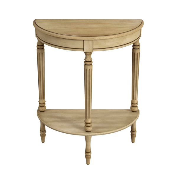 Butler Specialty Bellini Elegant Demilune Wood Console Table With Hand Painted Finish And Open Shelf For Storage Multi,Color Poplar Wood,Resin,Cherry Veneer 889424-butler