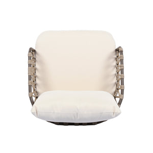 English Elm Christopher Knight Home® - 4-Piece Outdoor Patio Set with Woven Rope U-Back, Steel Frame, Thick Cushions & Acacia Table for Garden Brown+Beige N780P209458R