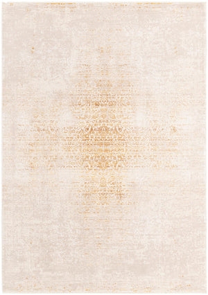 Unique Loom Deepa Pianura Machine Made Abstract Rug Ivory and Gold,  6' 1" x 8' 10"