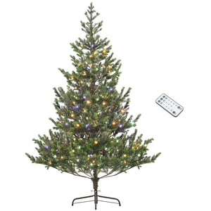 English Elm Homcom 6Ft Prelit Cedar Christmas Tree With Dual-Color Leds, Easy Assembly & 1933 Tips For Festive Cheer W2225P249693