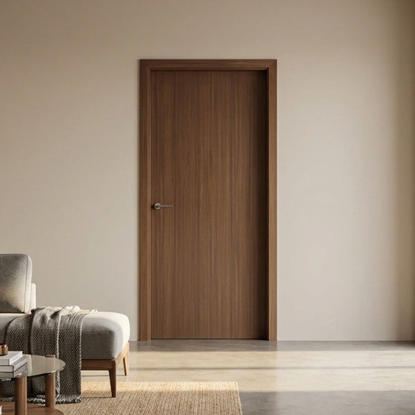 English Elm 30 in Walnut Grain Flush Interior Door Slab Hollow Core Mdf for Bedroom Closet B2763P486365