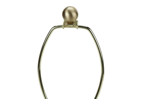 English Elm Lighting, Curved Ceramic Table Lamp with Ivory Linen Shade and Gold Finial, 24" Height, Transitional Cream 14 L x 14 W x 14 H B2710P220082