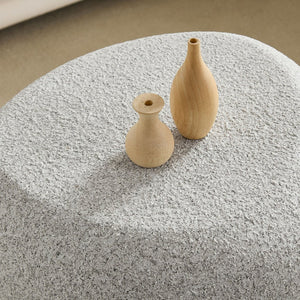 English Elm 19.29 Inch Fiberglass Stacked Stone Side Table Sculpted Organic Form for Living Room Beige W2582P427035