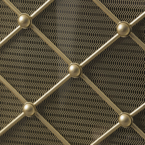 English Elm Christopher Knight Home® - FIRE Prater Iron Fireplace Screen - Black Finish Decorative Hearth Guard, Embers Protection, No Assembly Needed 61128.00GLD