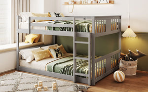 English Elm Full Over Bunk Bed Pine Frame Gray Finish Kids Guest Room Sleep Solution LT100207AAE