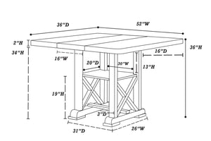English Elm Classic Contemporary 7pc Dining Set with Extendable Leaf and Upholstered Nailhead Side Chairs, Elegant Finish Cherry 56 L x 56 W x 7 H B011S01793