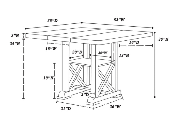 English Elm Classic Contemporary 7pc Dining Set with Extendable Leaf and Upholstered Nailhead Side Chairs, Elegant Finish Cherry 56 L x 56 W x 7 H B011S01793