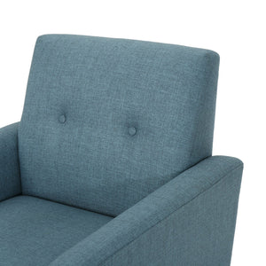 English Elm Christopher Knight Home® - CLUB Vintage-Inspired Fabric Club Chair with Nailhead Trim & Scroll Arms, Birch Legs, Contemporary Comfort Blue 31.5 L x 27.75 W x 18.5 H 60848.00BLU