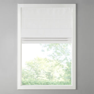 English Elm Basketweave Roman Shade with Thermal Foam Backing for Energy Efficiency, Cordless Easy Operation and Privacy White 11.42 L x 5.38 W x 7.48 H B035129705