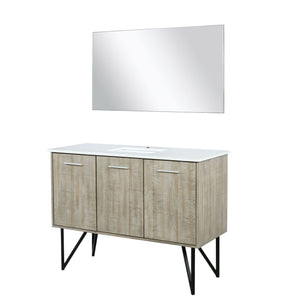 English Elm Rustic Acacia Bath Vanity 48" W x 20" D with Cultured Marble Top, Soft-Close Drawers, 43" Mirror B2731S01512